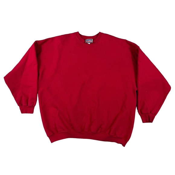 VTG Ultimate Hanes Cotton Red Pullover Crew Neck Long Sleeve Sweatshirt Sz 3XL - Picture 1 of 7